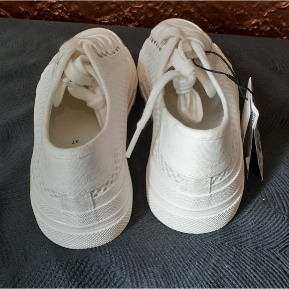Zara white platform canvas sneakers size US 6.5 NEW - Picture 5 of 11